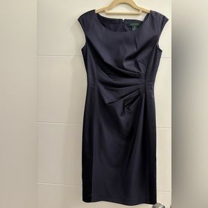 Ralph Lauren navy ruched dress